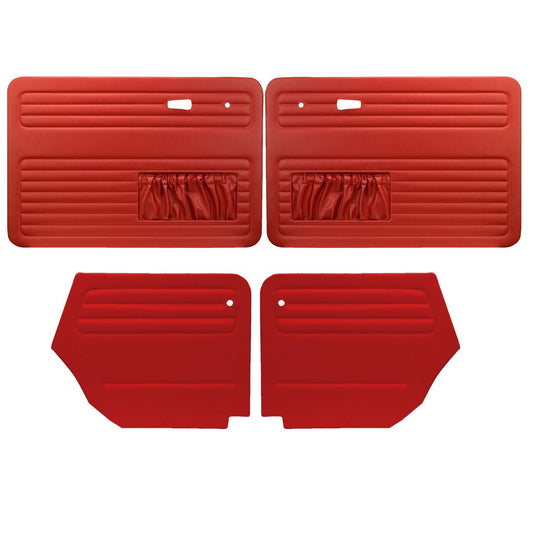 Authentic Style Door Panels - Full Set With Pockets - 67-72 Bug Convertible
