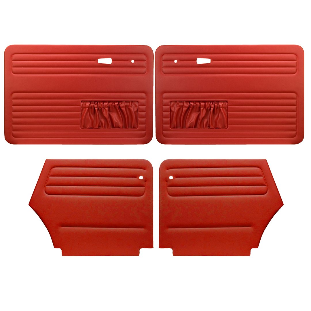 Authentic Style Door Panels - Full Set With Pockets - 73-79 Bug Convertible