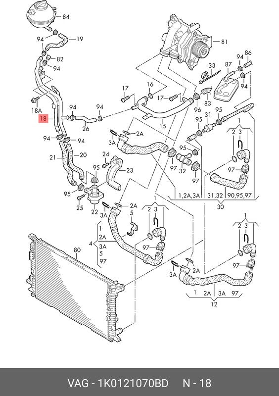 2.0L Hard Pipe Coolant Tank to Aux Pump