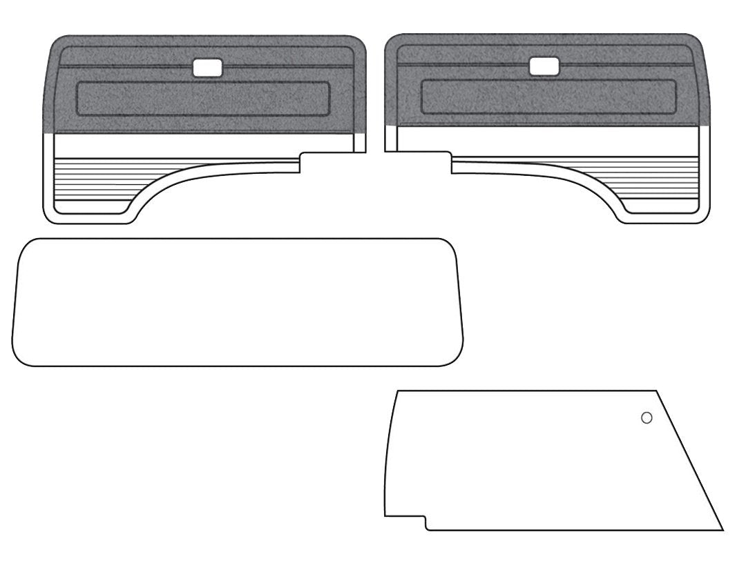 Deluxe Panel Sets - 5pc. - Cloth Upper 2/3 with Vinyl Lower - 1985-91 Vanagon Wolfsburg Weekender & Carat