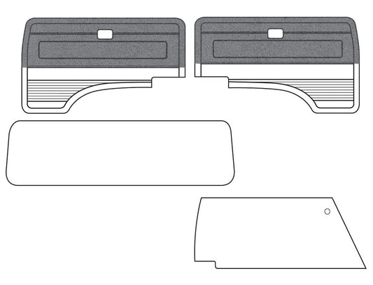 Deluxe Panel Sets - 5pc. - Cloth Upper 2/3 with Vinyl Lower - 1985-91 Vanagon Wolfsburg Weekender & Carat