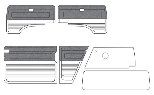 Deluxe Panel Sets - 6pc. - Cloth Upper 2/3 with Vinyl Lower - 1985-91 Vanagon Westfalia GL/Carat