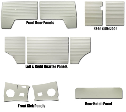 Door Panels Complete 10pc. Kit - 1955-61 VW Bus