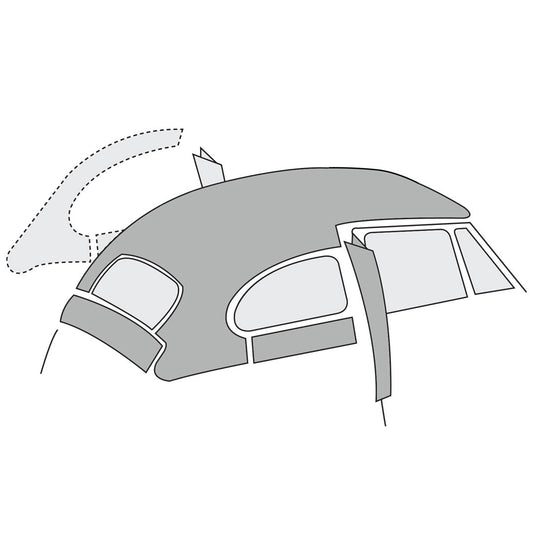 Easy Installation Headliner, W/Post Mat. - Perforated Vinyl - 1947-67 VW Bug Sedan