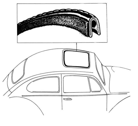 VW Super Beetle 73-77 Sunroof Seal - 411-877-209