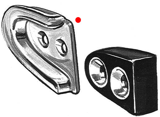 Bug 60-70, Super Beetle 71-79 Convertible Door Centering Wedge Housing - Chrome - Each