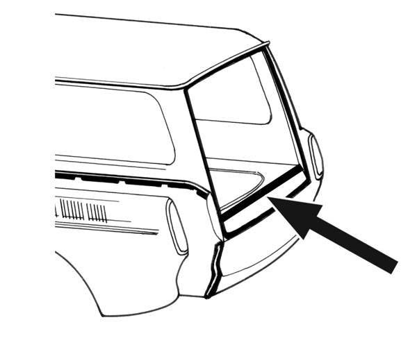 VW Type 3 62-73 Squareback Lower Inside Rear Hatch Seal - 361-725
