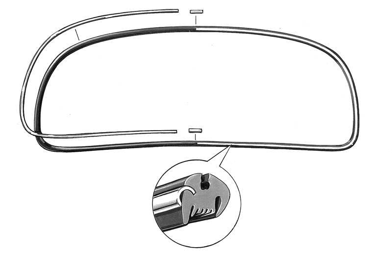 65-71 Bug, Rear Window Alumn Trim
