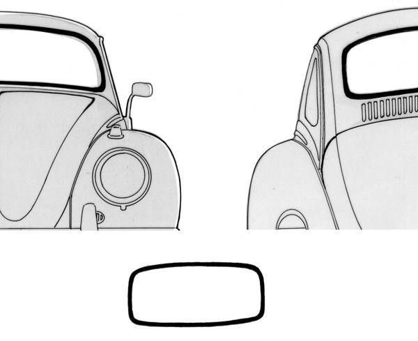 Bug 53-57 Front / Bug 72-77 Rear Window Seal Cal Look