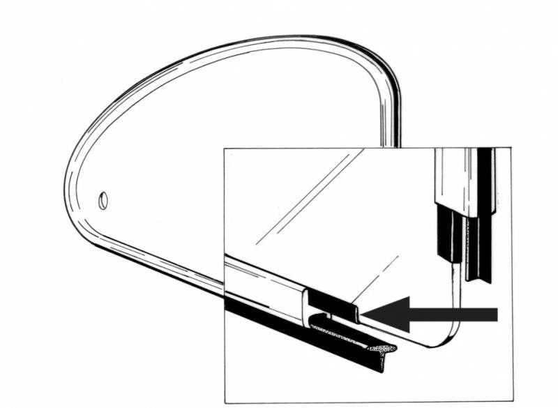 53-64 Beetle Pop-Out Quarter Window Glass to Frame, Seal