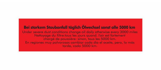 AIR CLEANER STICKER RETANGLE