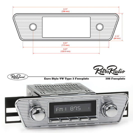 FACEPLATE KARMANN GHIA CHROME 306