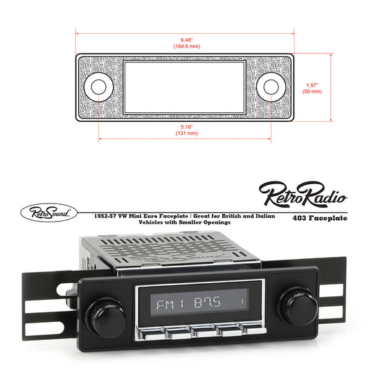 Radio Face Plate Mini Euro Black