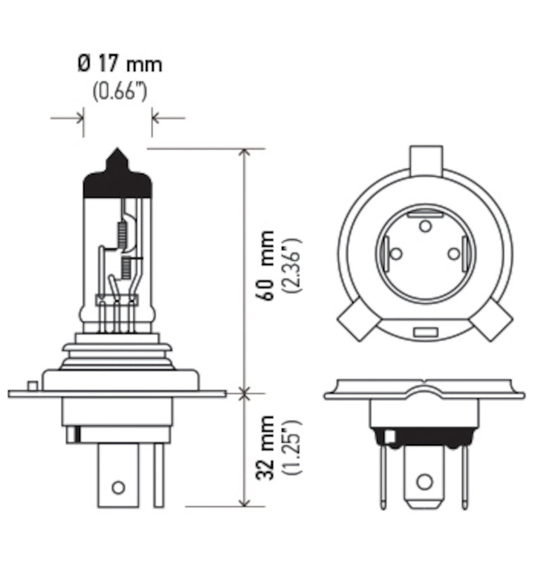 HEADLIGHT BULB, H4 60/55W