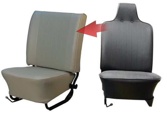 High back to Low back Conversion Seat Upholstery, (Fronts & Rear) 1968-72 VW Bug Sedan