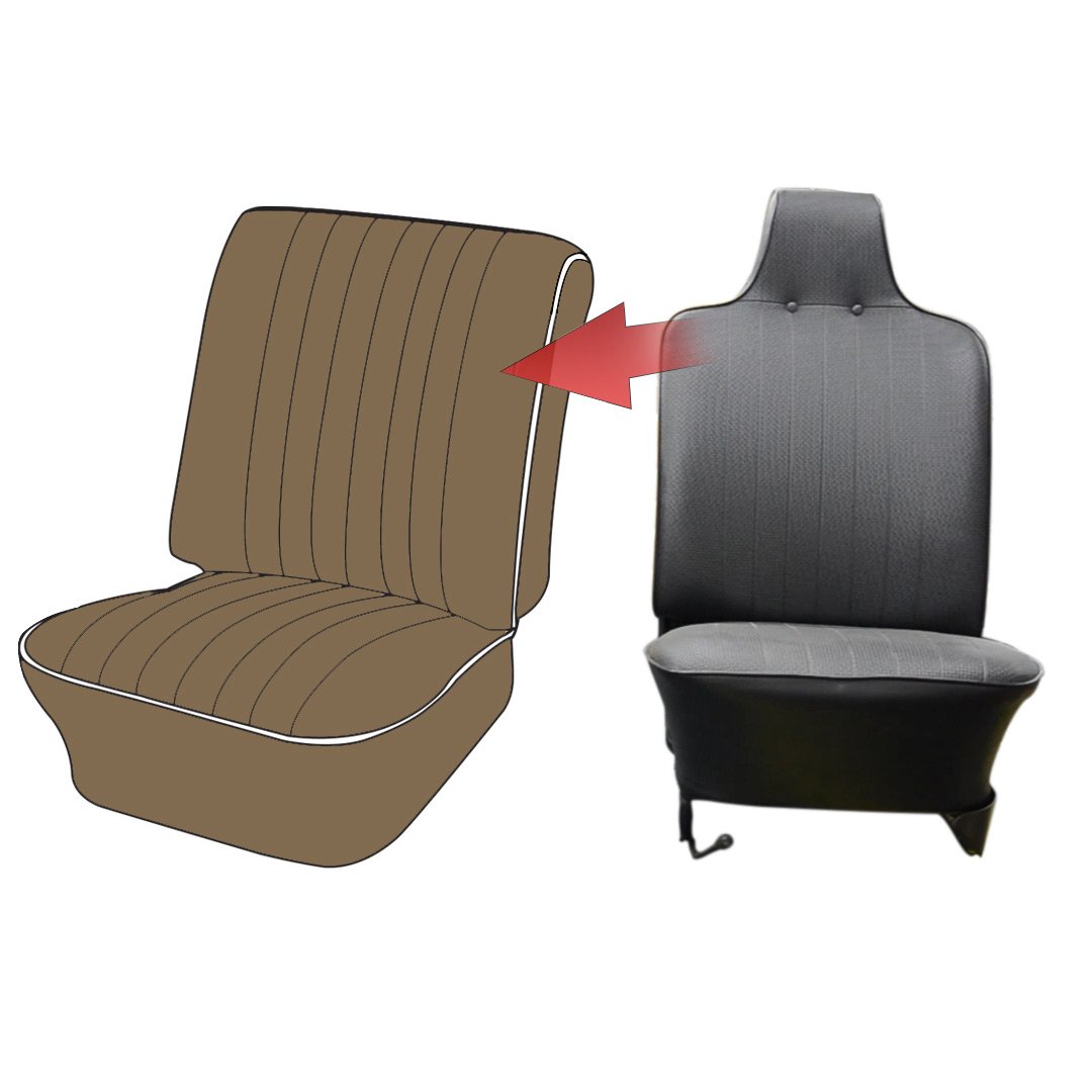 High back to Low back Conversion Seat Upholstery (Fronts only) - CLASSIC- 1968-72 VW Bug Sedan or Convertible