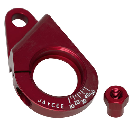 Billet Distributor Clamp with Ignition Timing Marks, Red Ano