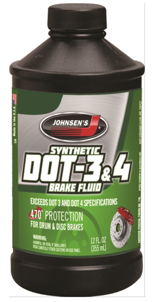 JOHNSON DOT-3&4 BRAKE FLUID 12OZ.