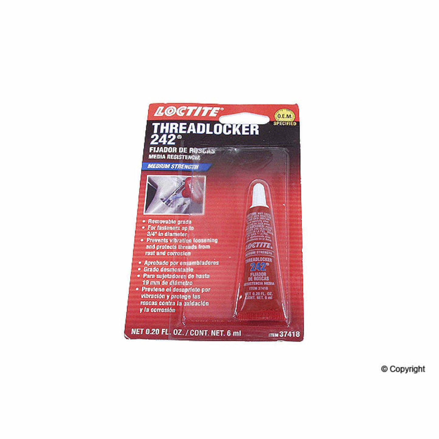 Loctite Threadlocker Medium Blue 6mL