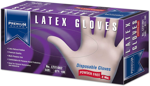 LATEX GLOVES, PREMIUM GUARD POWDER FREE (M)