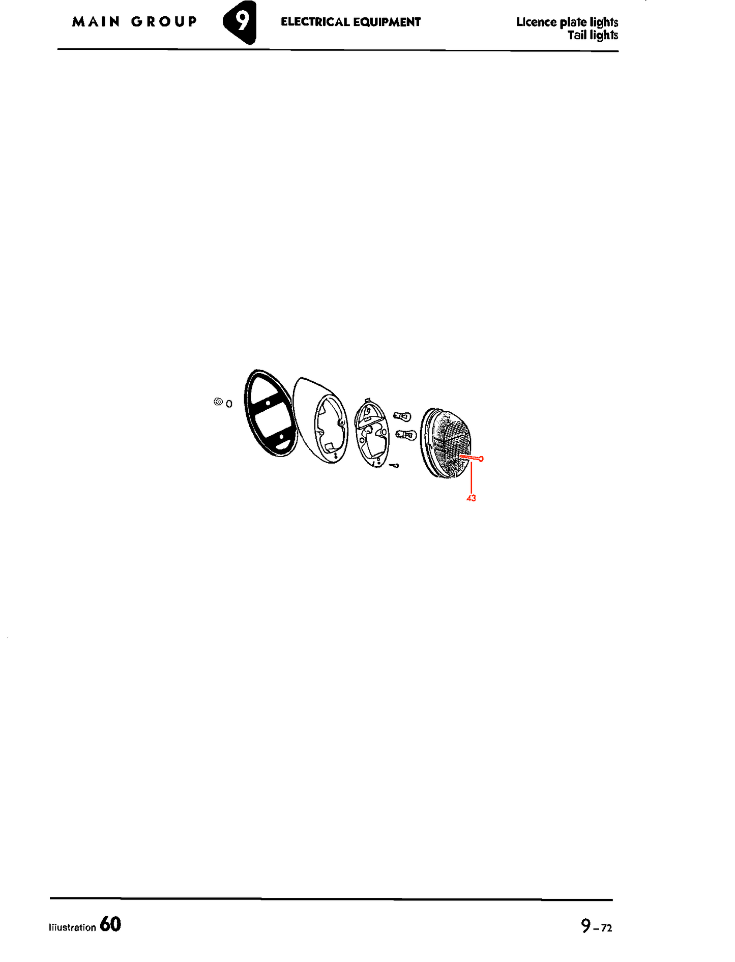Bug 62-67 & 73-79 Taillight Lens Screw 45mm Each