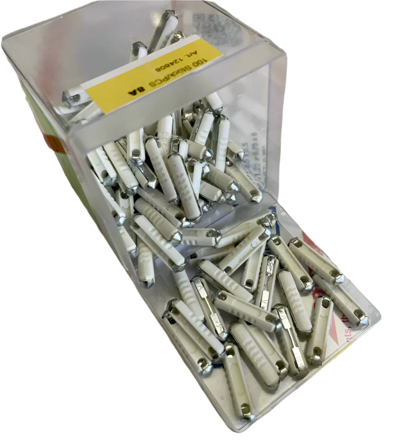 8 amp White Fuse (100pcs)