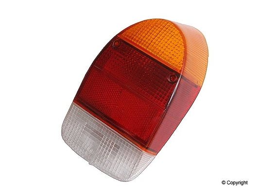 113-945-241AE VW Beetle Left Tail Light Lens - Amber/Red/Clear (1971-72)