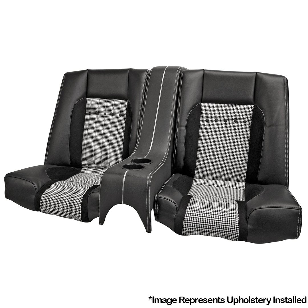 Rear Deluxe Houndstooth Sport R Seat w Console - 1969 Camaro