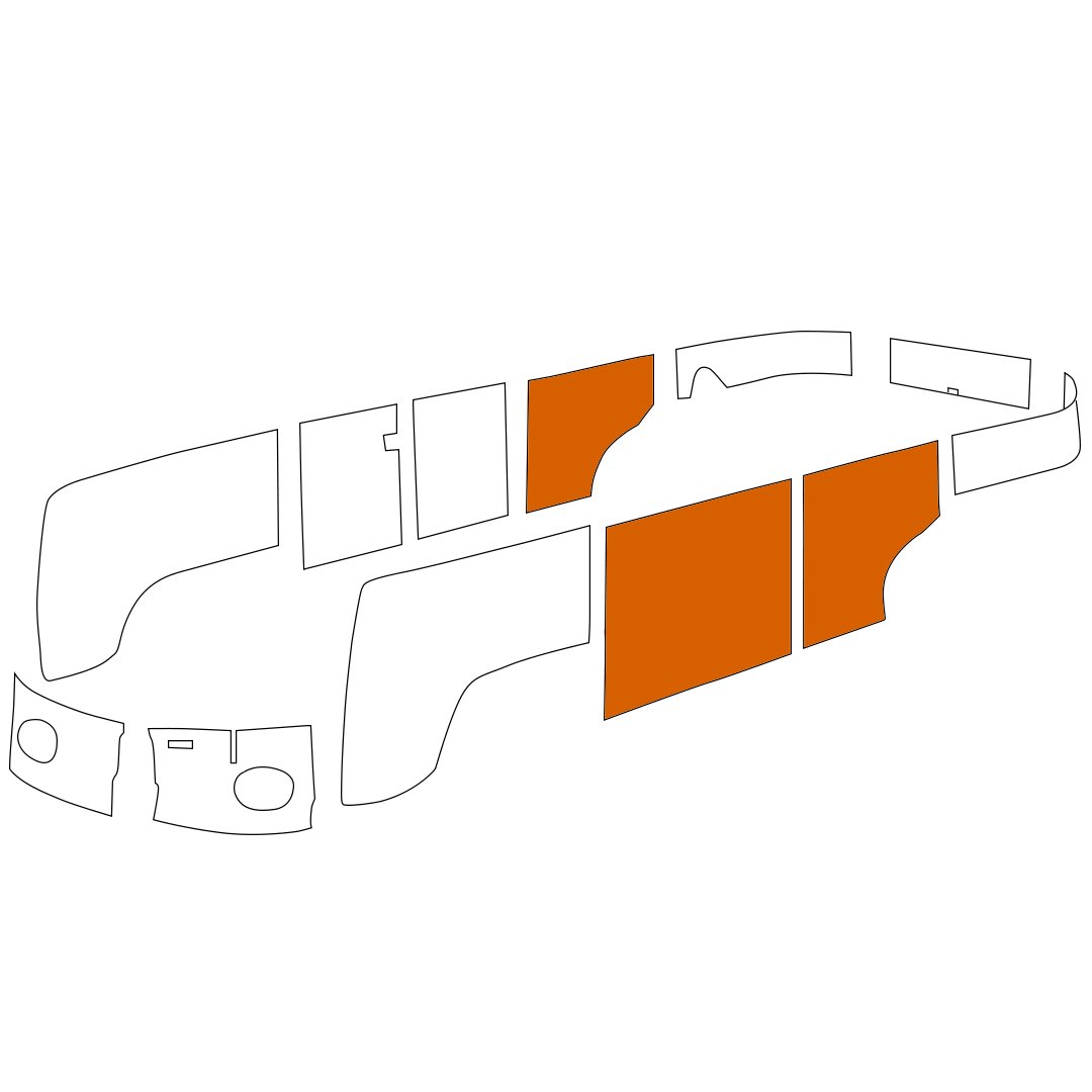 Rear Quarter Panels 3pc. - 1955-67 VW Bus