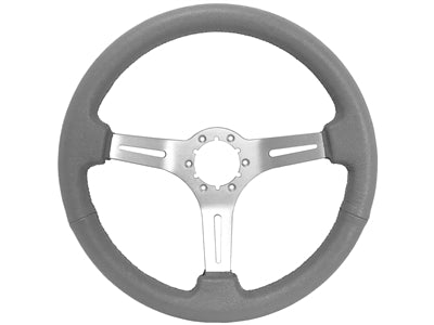 Volante S6 14" Sport Series Brushed 3 Spoke Leather Steering Wheel