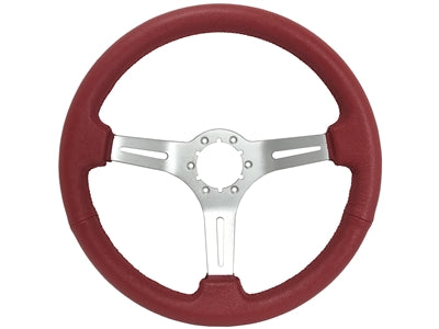 Volante S6 14" Sport Series Brushed 3 Spoke Leather Steering Wheel