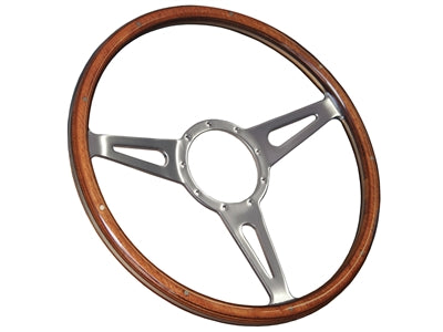 15" WOOD STEERING WHEEL 9 HOLE MOUNT