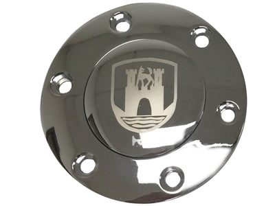 S6 Horn Button Etched Wolfsburg Castle Chrome