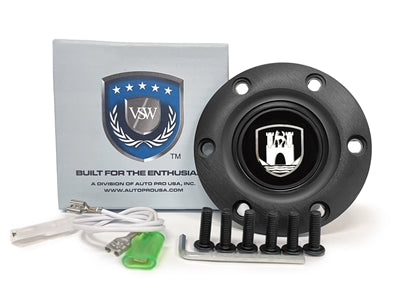 HORN BUTTON BLACK WITH WOLFSBURG EMBLEM S6