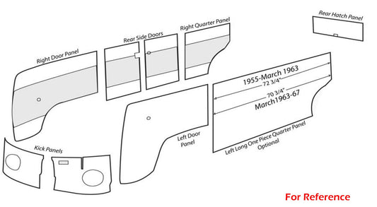 Standard Series Panels Complete 9pc Kit (Long Panel) - 1960-Early 1961 VW Bus