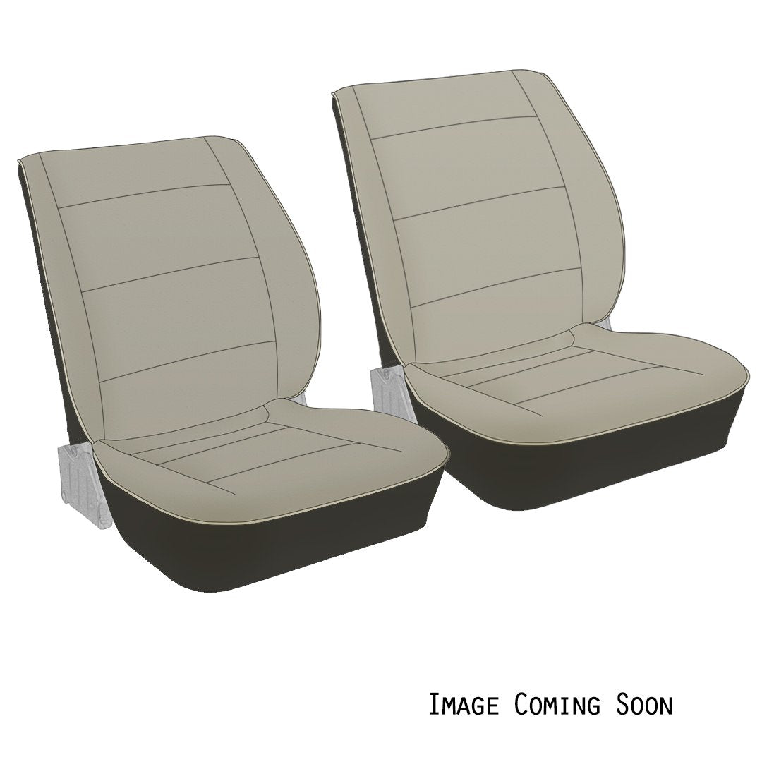 Stationary Front Bucket Seats Upholstery - 2-Color Vinyl & Cloth - 1985-91 Vanagon