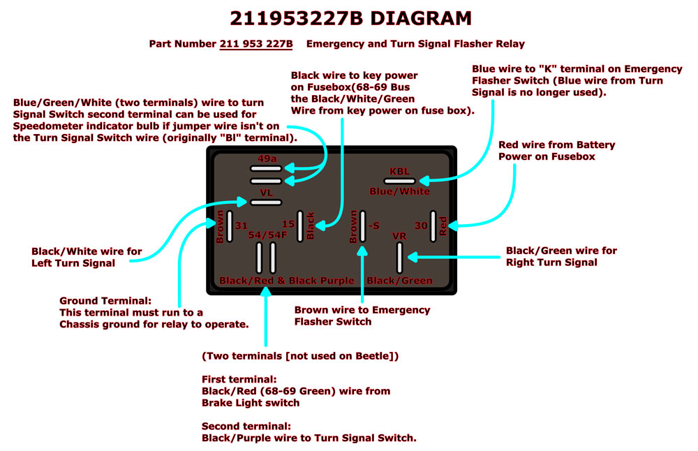 EMERGENCY FLASHER RELAY, 12V 66-68