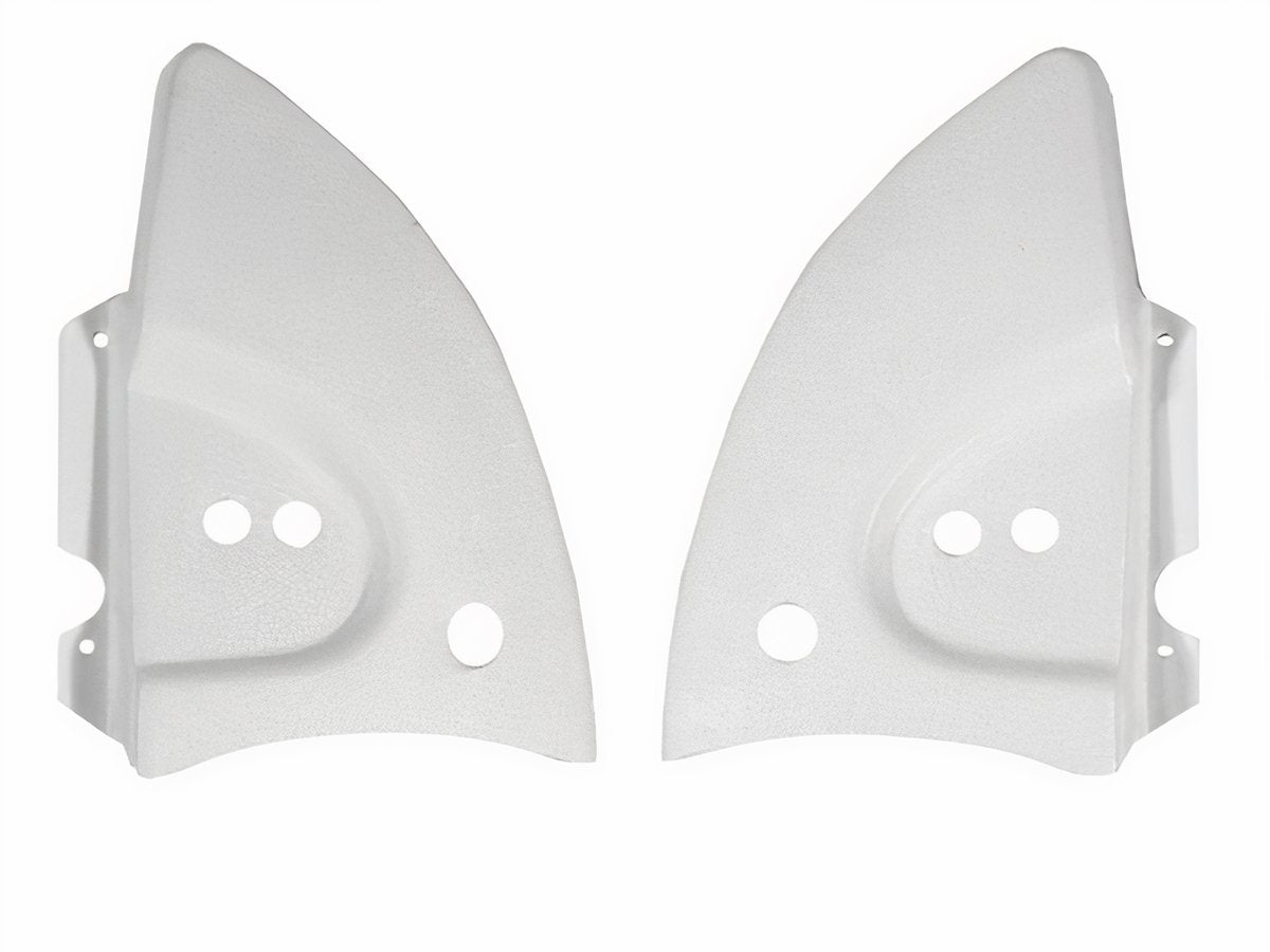 Bug, SB 68-79 Convertible Top Hinge Covers White Pair