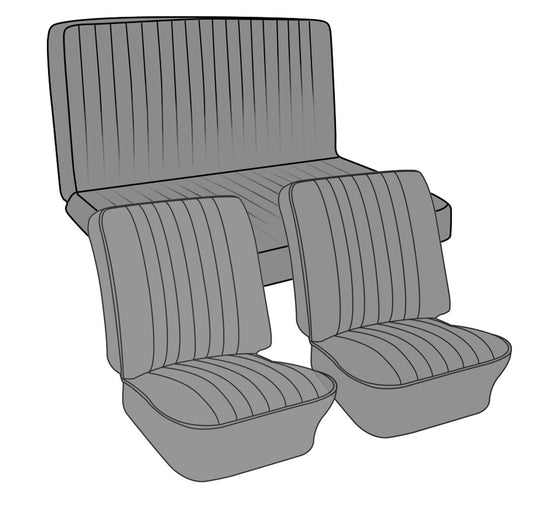 VW Original Seat Upholstery, (Fronts & Rear) 1956-60 VW Ghia Sedan