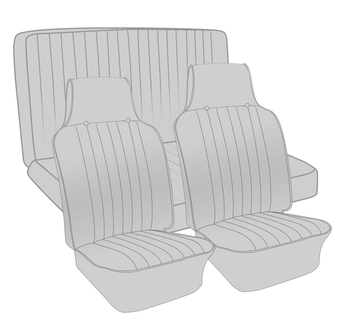 VW Original Seat Upholstery, (Fronts & Rear) 1968 VW Ghia Sedan