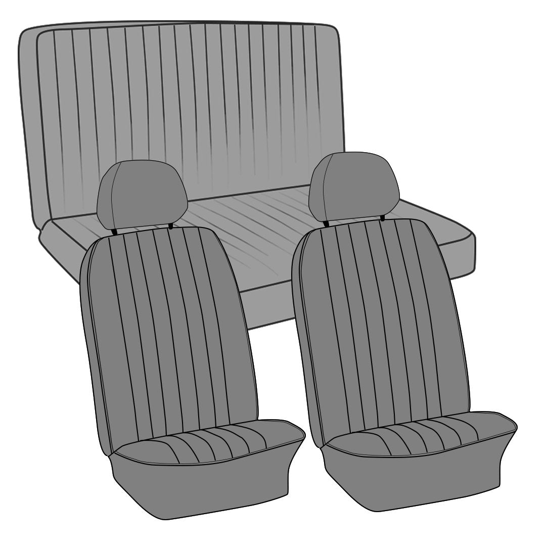 VW Original Seat Upholstery, (Fronts & Rear) 1969-71 VW Ghia Sedan