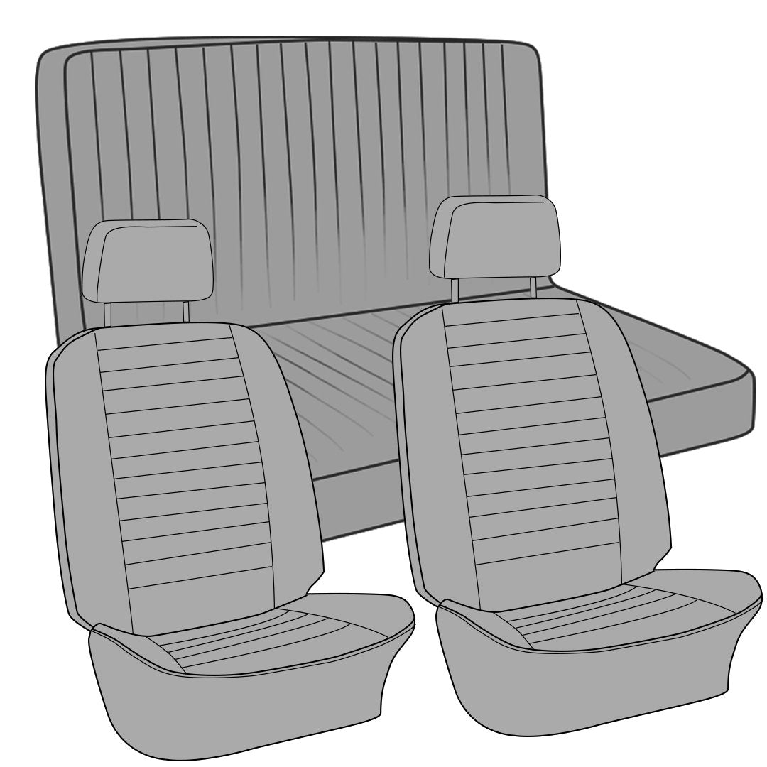 VW Original Seat Upholstery, (Fronts & Rear) 1972-74 VW Ghia Sedan