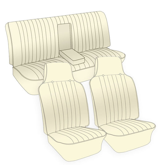 VW Original Seat Upholstery, (Fronts & Rear with Armrest) 1968-69 VW Fastback, Notchback