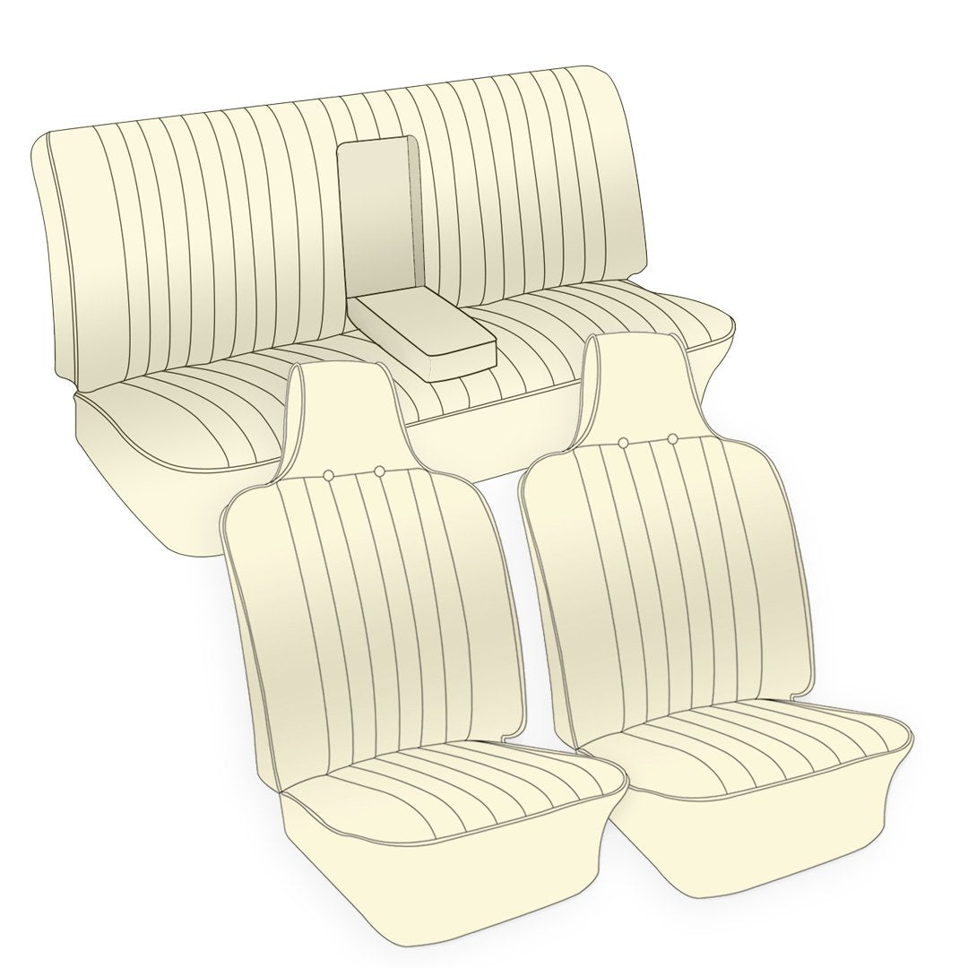 VW Original Seat Upholstery, (Fronts & Rear with Armrest) 1970-72 VW Fastback, Notchback