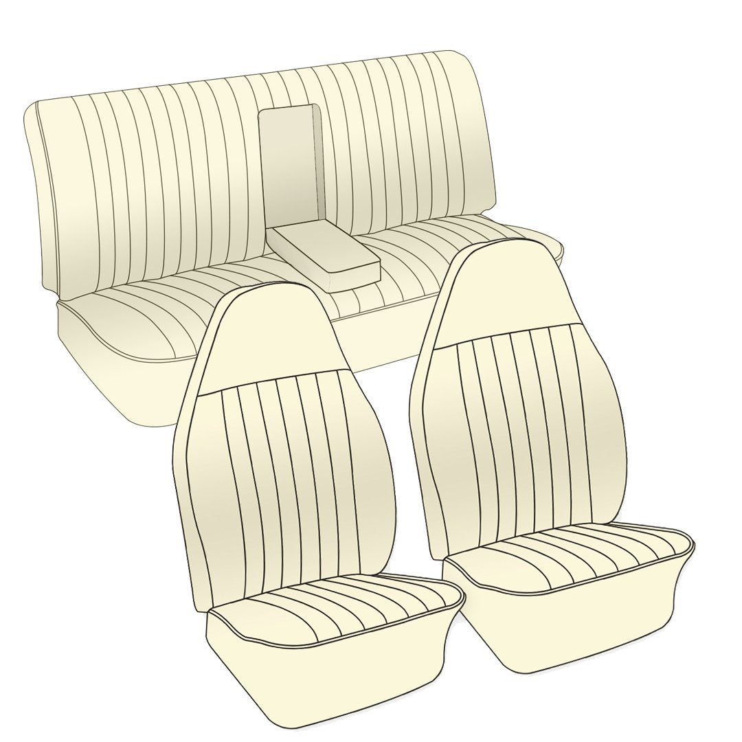 VW Original Seat Upholstery, (Fronts & Rear with Armrest) 1973-74 VW Fastback, Notchback
