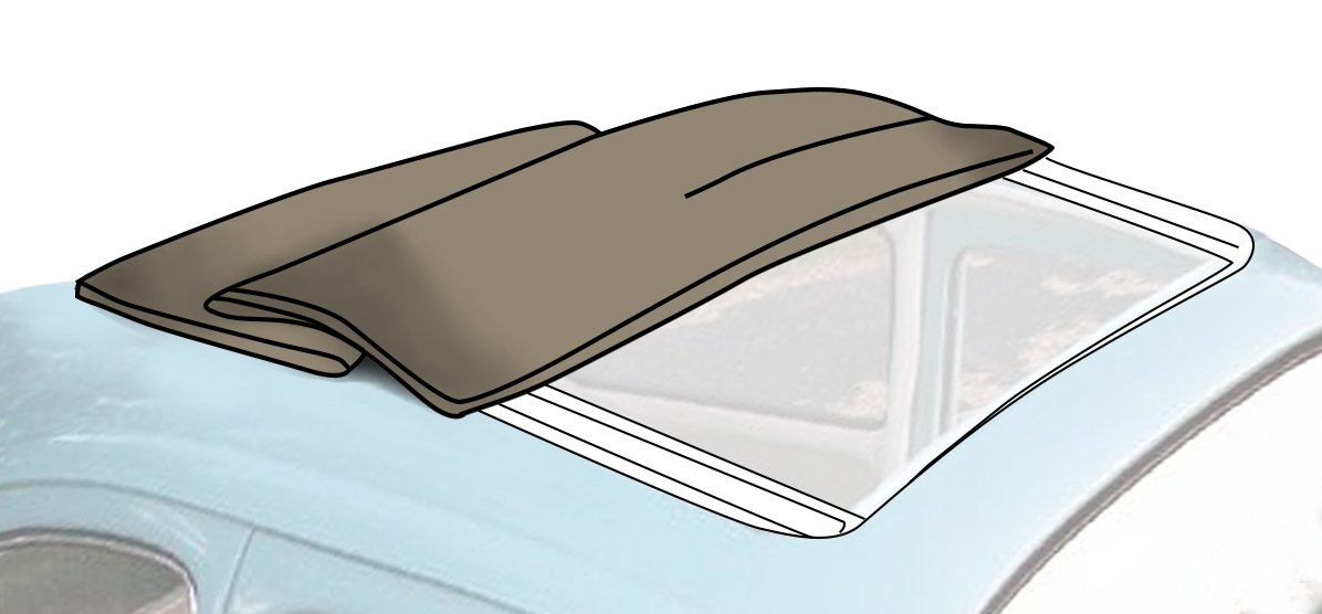 VW Sliding Rag Top Cover, (43.1/8 x 37.7/8) W/All Round Corners 1957-63 VW Bug Sedan