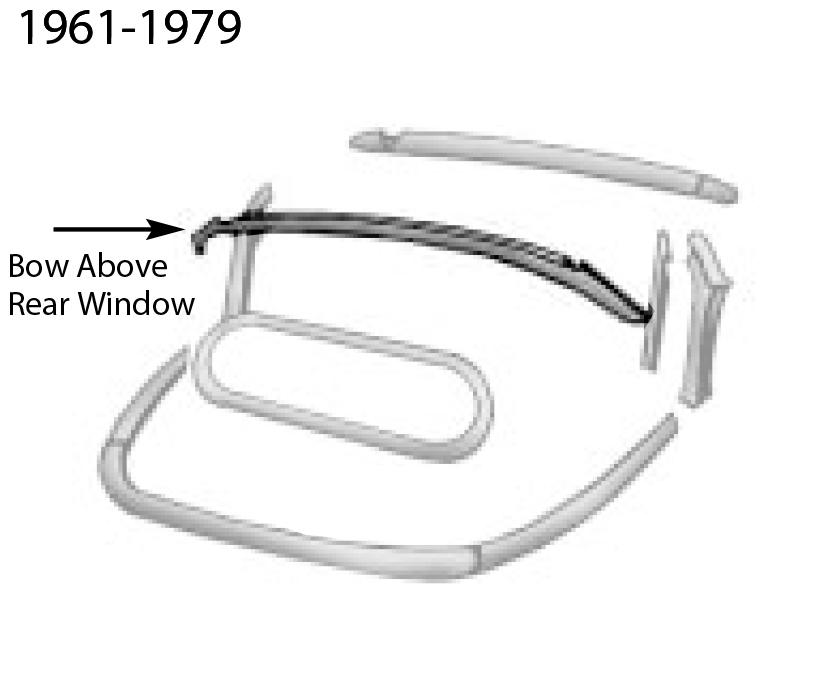 Wood Bow Above Rear Window - 1966-71 VW Bug Convertible