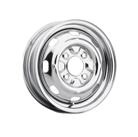 Steel Wheel  Chrome Slotted 4x130 15x4.5