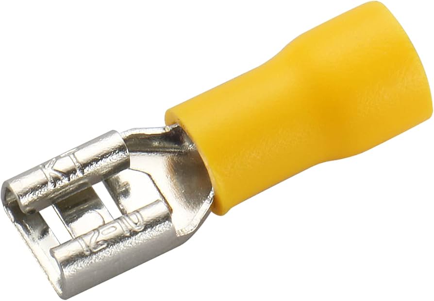 Wire Connector, 12-10 Ga Yellow Spade 6.5mm