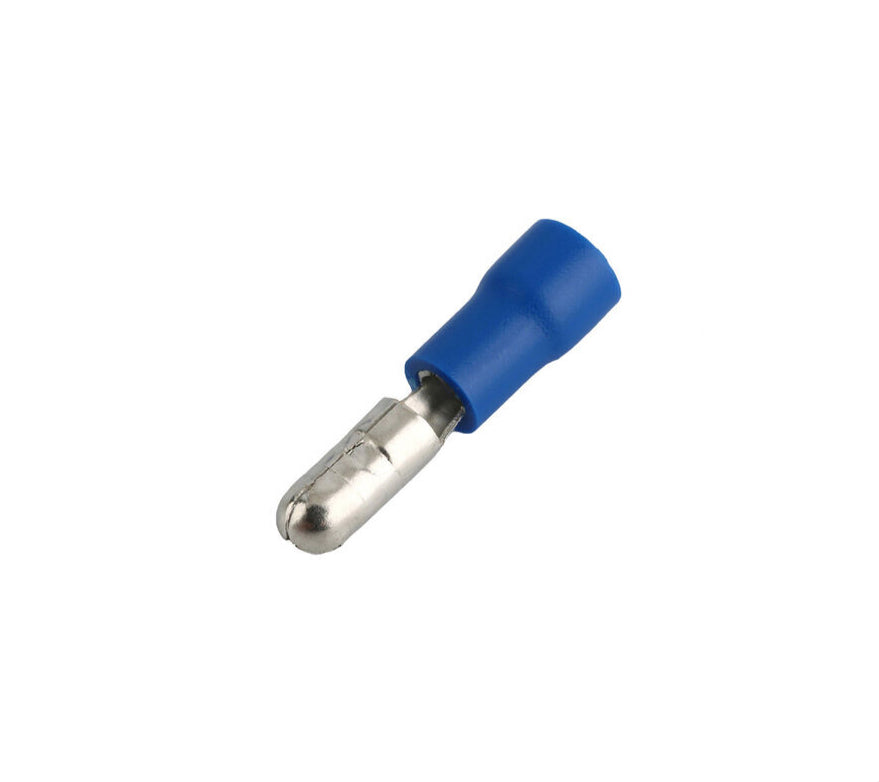 Wire Connector, 16-14 Ga Blue Male Bullet